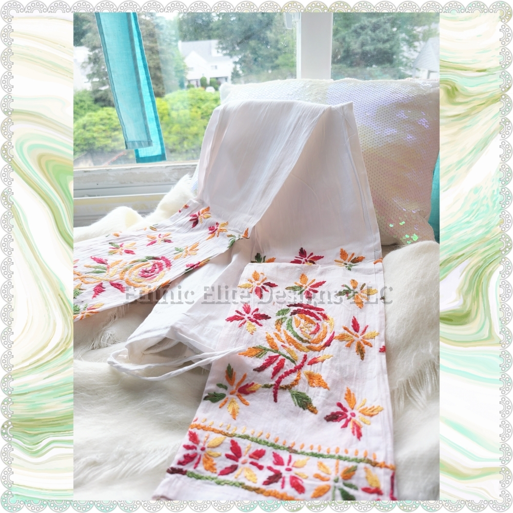 New White multi ankle pants with drawstring - Picture 4 of 10